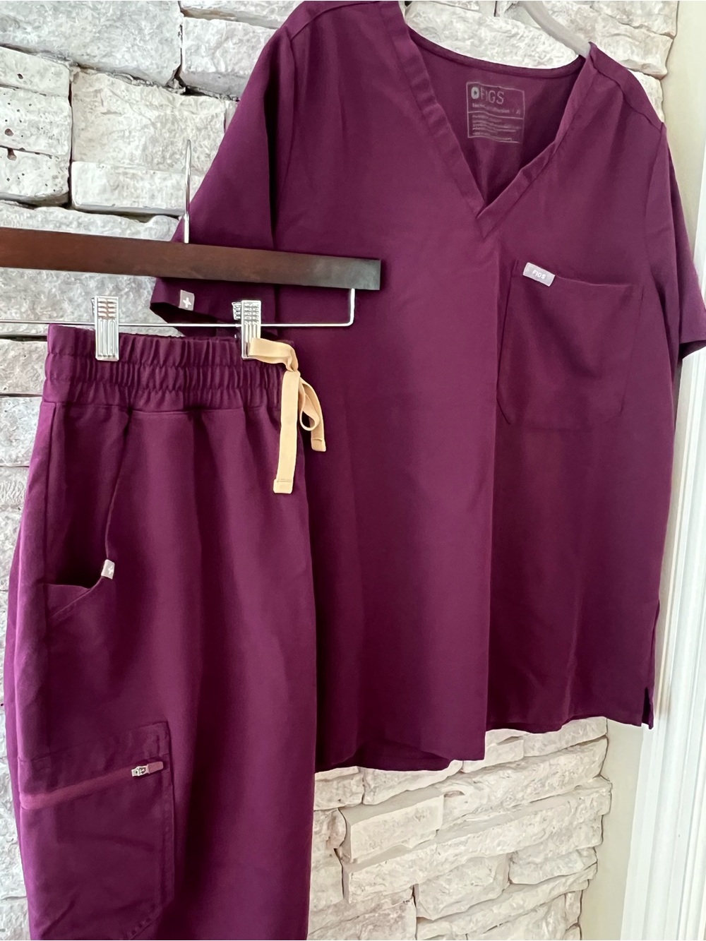 FIGS Technical Collection Top & Jogger Set in Plum XLP